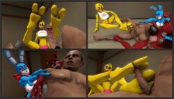 3d bondage bound claws domination dominatrix feet five_nights_at_freddy's five_nights_at_freddy's_2 foot_fetish footjob foxy foxy_(fnaf) hawkvally paws slave toes toy_bonnie toy_bonnie_(fnaf) toy_chica_(fnaf) video_games