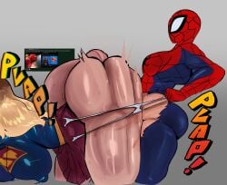 2d_(artwork) alternate_ass_size alternate_body_type ambiguous_penetration big_ass big_breasts crossover dc dc_comics huge_ass lemonadepikachu marvel marvel_comics onomatopoeia phat_ass plap plapping_big_butt recoil_butt sex spider-man straight_sex supergirl supergirl_(dcu) superheroine waves_on_ass