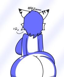akatieowo back_view big_ass big_breasts blue_fur blue_hair bubble_butt female furry furry_female violet_(character) viovio_1