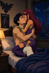 1boy 1girl ai_assisted ai_generated alien/human alien_look_like_human comic comics dc dc_comics declaration_of_love duo extraterrestrial_human female inminent_anal inminent_blowjob inminent_sex justice_league_vs_teen_titans kiss kiss_on_lips kissing male partners robin_(dc) robin_(dick_grayson) romantic_couple starfire starfire_(teen_titans) superhero tamaranean teen_titans teen_titans:_the_judas_contract warner_bros._animation warner_brothers