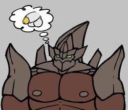 bara gay golem koki_1 league_of_legends malphite mountain muscular_male nipples pecs riot_games rock solo_male