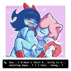 aqua_(deltarune) deltarune pussy sitting_on_lap soff_doll tagme