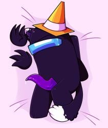 among_us among_us_black cat_ears cat_tail genital_slit tentacle_penis vs_impostor