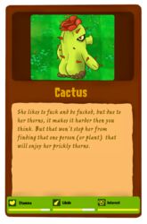 alpha_channel ass cactus cactus_(pvz) english_text female flora_fauna flower kdd looking_at_viewer nude plant plants_vs_zombies pussy simple_background solo text thorns video_games