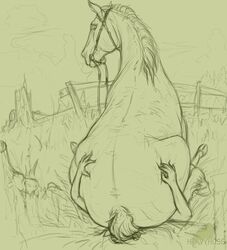 2016 anthro crush duo equine facesitting feral heavy heavyhoss horse mammal sat_on sitting size_difference