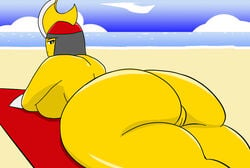 anthro ass backboob beach bisharp generation_5_pokemon helmet huge_breasts igphhangout large_ass milf nude pokemon pokemon_(species) pokemon_bw pussy sarah_the_bisharp sunbathing tagme unamused yellow_skin