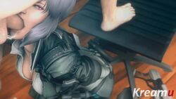 1girls 3d animated breasts deepthroat fellatio ghost_in_the_shell ghost_in_the_shell_stand_alone_complex kreamu kusanagi_motoko no_sound oral penis purple_eyes purple_hair uncensored video