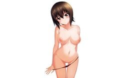 breasts girls_und_panzer nipples nishizumi_maho panties panty_pull photoshop pussy saikawa_yusa topless underwear undressing white_background