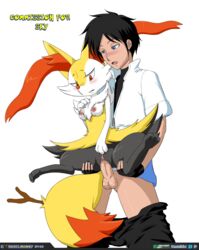 1boy 1girls 2016 areolae barefoot black_hair blue_eyes blush braixen breasts canine clitoris clothed erect_nipples erection feet female fox fur furry hair half-closed_eyes hi_res holding human interspecies leg_grab male mammal nintendo nipples nude open_mouth pants_down paws penetration penis penis_out pokémon_(species) pokemon pokemon_(species) pussy red_eyes semi-anthro sex short_hair simple_background spread_legs standing stick straight tail text urielmanx7 vaginal_penetration video_games white_background white_fur yellow_fur