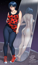 1girls ass big_ass big_breasts breasts cameltoe dawn_greenwood fantastic_four female female_only marvel marvel_comics oni_(artist) reflection silver_surfer solo