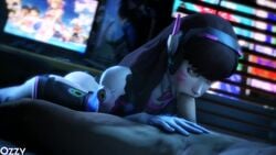 3d animated bodysuit brown_hair d.va erection fellatio female male no_sound oral overwatch ozzysfm penis source_filmmaker straight video