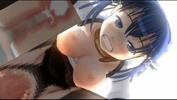 1boy 1girls 3d ahe_gao angry animated black_legwear blue_eyes blue_hair blush bouncing_breasts breasts breasts_out clenched_teeth clothes cowgirl_position crotchless_panties cum cum_in_pussy cum_in_uterus cum_inside ejaculation female legwear looking_at_viewer looking_down maid male miniskirt mosaic_censoring necklace nipples open_mouth panties penetration penis pussy rakugaki_teikoku reverse_cowgirl_position rolling_eyes saliva sex shiny shiny_skin short_hair sitting_on_person spread_legs straight teeth uterus vaginal_penetration white_background x-ray