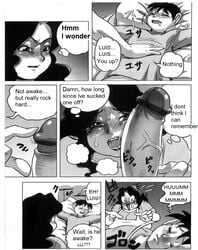 anal anus ass breasts cum doomcomic fat huge_ass incest large_breasts large_penis milf monochrome mother mother_and_son penguindou penis precum pussy tagme text thick_thighs wide_hips