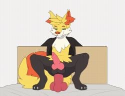 animated anthro ass balls bellial_grotenbell black_body black_fur bottomless bouncing_balls bouncing_butt bouncing_penis braixen canid canine clothed clothed_male clothing dildo eyewear fox fur generation_6_pokemon genitals jacket jacket_only knot knotted_dildo knotted_penis kyle_(braixenfan) male mammal masturbation nintendo partially_clothed penetration penile penile_penetration penis pokemon pokemon_(species) riding_dildo sex_toy short_playtime solo topwear topwear_only white_body white_fur yellow_body yellow_fur