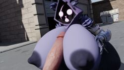 3d_(artwork) areolae azul_uwu big_breasts big_penis boobjob breasts epic_games female fortnite fortnite:_battle_royale hand_on_breast hi_res huge_breasts male nipples penis raven_team_leader self_upload voluptuous_female