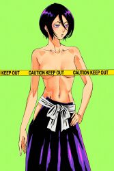 1girls bleach female_only kuchiki_rukia small_breasts solo topless