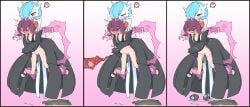 arms_behind_back blush cum dot_(pokemon) egg egg_laying gardevoir human_egg_laying impregnation mega_gardevoir open_mouth pokemon pokephilia psychic saikikku shiny_pokemon