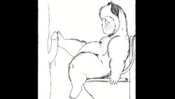 ambiguous_gender animated anthro bathroom belly cum duo featureless_crotch feline foot_fetish footjob freckles human kida10 mammal monkey overweight penis primate sex slightly_chubby uncensored