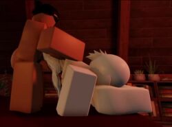 1boy 1girls 3d_(artwork) animated big_ass big_breasts blowjob hat jonhe reverse_cowgirl_position roblox roblox_avatar roblox_game roblox_studio robloxian sex tagme touching_penis video white_hair