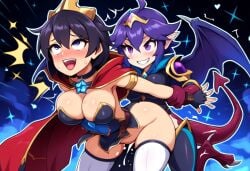 1futa 1girl1futa ai_generated dark_skin demon demon_futanari demon_wings duo female futa_on_female futanari heroine knight large_breasts moaning mullon novelai original rough_sex sex