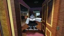 1girls 3d breasts cat_ears catgirl cleavage clothed female furry pov roblox robloxian self_upload spanish_text susy_(uni44) tagme text uni44 video