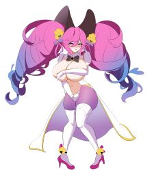 big_breasts bunny_girl cleo_(dragalia_lost) cygames dragalia_lost long_hair nintendo reverse_bunnysuit tagme twintails two_tone_hair