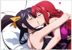 akeno_himejima girl_on_girl high_school_dxd lesbian_couple lesbian_kiss lesbian_sex rias_gremory yuri yuri