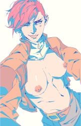 arcane arcane_vi breasts denimcatfish pierced_nipples pink_hair