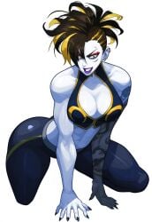 ai_generated chun-li cleavage corruption dark_persona enemy_conversion female huge_ass huge_breasts leggings lips pale-skinned_female pale_skin rock_of_succubus smile sports_bra street_fighter tagme thedivergence1997 thick_thighs wide_hips