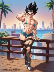 1boy ai_generated crossdressing dragon_ball dragon_ball_z femboy femboy_dilf girly nomisai saiyan tan_body vegeta