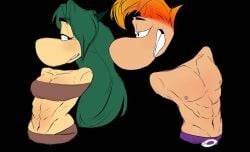 1boy 1girls about_to_be_raped badraydragon brother_and_sister female half-dressed incest incest_(lore) male nocnafifi original_character rayman rayman_(series) rayman_oc self_insert