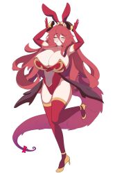 bunnysuit cygames dragalia_lost dragon_girl horns long_hair mym mym_(dragalia_lost) nintendo red_hair tagme tail