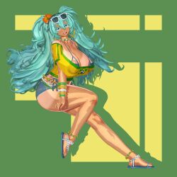 1girls 3d 3d_(artwork) areola ass big_areola big_ass big_breasts big_nipples big_thighs brazil brazilian brazilian_female brazilian_miku breasts cyan_eyes cyan_hair female female_only gigantic_breasts hatsune_miku huge_areola huge_ass huge_breasts huge_nipples huge_thighs idohori_people latin_american_hatsune_miku_(meme) long_hair looking_at_viewer nipples sandals shirt shorts solo tagme tan tan_body thick_hips thick_thighs thighs thong twintails vocaloid yellow_shirt