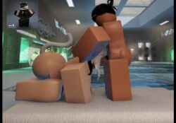 1boy 1girls 3d 3d_(artwork) animated big_ass big_breasts blowjob cat_ears cat_tail cum_in_mouth doggy_style hat jonhe roblox roblox_avatar roblox_game roblox_studio robloxian tagme tail video white_hair