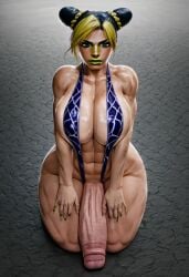 ai_generated big_breasts big_penis cock futa_focus futa_only futanari huge_balls huge_breasts huge_cock jojo's_bizarre_adventure jolyne_kujo penis sling_bikini slingshot_swimsuit stone_ocean thick thick_thighs wide_hips