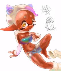 artist_request big_breasts big_forehead dark-skinned_female dark_skin deep_cut_(splatoon) feet frye_(grand_festival) frye_(splatoon) frye_onaga grand_festival_(splatfest) splatoon splatoon_(series) splatoon_3 sweat sweaty sweaty_body tummy