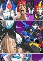 anal arcee arcee_(prime) autobot breasts cum decepticon fellatio female flamewar futanari intersex low_res mad-project oral orgy robot sari_sumdac slipstream spitroast transformers transformers_animated transformers_prime yuri