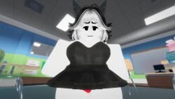 1girls 3d animated cat_ears catgirl classroom clothed female furry pov roblox robloxian self_upload susy_(uni44) tagme uni44 upskirt video