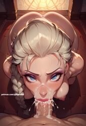 ai_generated blonde_hair cum cum_in_mouth disney disney_princess elsa_(frozen) fellatio frozen_(film) gmgkaiser oral oral_penetration oral_sex single_braid tagme white_female