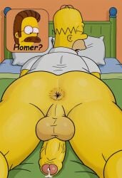 20th_century_fox 20th_century_studios ai_generated anus dripping_penis erect_penis homer_simpson male_only ned_flanders penis the_simpsons