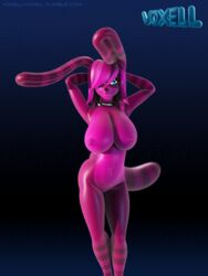 3d android animated big_breasts bouncing_breasts breasts dancing erect_nipples female furry hands_behind_head machine nipples pink_skin pixell robot voxell_voxell wide_hips