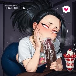 1girl 4k aged_down ahegao ai_assisted ai_generated all_the_way_to_the_base anthro_female bbc beautiful_eyes beautiful_face big_ass black_male blond_hair blue_pants bratty breath bubble_butt cum_dump cum_in_mouth cum_overflow cum_splatter cum_string curvy dark dark_skinned_male deepthroat detailed_background detailed_eyes detailed_face dim_lighting excessive_cum excessive_saliva fellatio fingernails forced_oral furry_female glossy_lips glowing_eyes gushing_cum half_lidded_eyes momo momo_yaoyorozu my_hero_academia yaoyorozu_momo