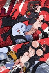 1boy 1girls black_hair blue_eyes female light-skinned_female light_skin male mark_gavatino marvel marvel_comics peni_parker rape sex spider-man_(series) venom_(marvel)