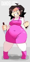 angry asian_female belly big_breasts black_hair chubby_female fat_ass female female_only friday_night_funkin huge_ass huge_breasts knife large_breasts nene_(newgrounds) newgrounds pico's_school sharp_teeth short_hair thick_thighs tight_clothing white_eyes wide_hips