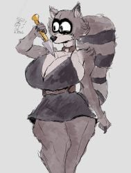 1girls anthro anthro_only big_ass big_breasts big_tail breasts dagger diegutan female female_only furry holding holding_object kage_of_a_deal oc original_character raccoon raccoon_girl sketch thighs uva_the_raccoon