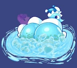 ass_focus bubble_ass bubble_butt deltarune fart fart_bubbles fart_cloud fart_fetish farting farts floofygecko gas gassy huge_ass mizzle_(deltarune) pixel_art water