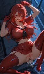 1girl 1girls after_sex after_vaginal ahegao ai_generated alley alternate_breast_size alternate_breast_size_(larger) alternate_costume angelica_rafa_redgrave barbell_piercing blush breasts cleavage clitoris commission commission_art commissions_open corruption crop_top cum cum_in_pussy cum_pool cumdrip garter_straps gloves hair_between_eyes high_heel_boots high_heels highres huge_breasts image image_sample image_set large_breasts long_hair looking_at_viewer lying microskirt miniskirt more_at_source navel neckerchief nipple_piercing nipple_rings nipples on_back open_mouth otome_gee_sekai_wa_mob_ni_kibishii_sekai_desu part_of_a_set patreon patreon_logo patreon_username piercing pixiv pixiv_commission pixiv_link pixiv_sample pleated_skirt provocative pussy red_eyes red_footwear red_gloves red_hair red_sailor_collar red_serafuku red_shirt red_skirt red_thighhighs revealing_clothes sailor_collar school_uniform schoolgirl self_upload serafuku shirt short_sleeves skirt smile solo spread_legs tgv9173 thighhighs thighs tied_shirt tongue tongue_out uncensored underwear