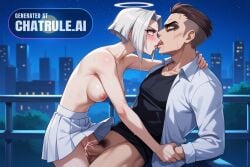 1female 1girl 1male 8k ai_assisted ai_generated anime black_shirt crying cum forced_kiss forced_sex hazbin_hotel hentai lute lute_(hazbin_hotel) nipples rape raped_female sex shirt skirt