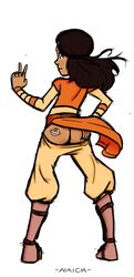 ass avatar_the_last_airbender clothing dark-skinned_female dark_skin haich katara straight_hair tattoo