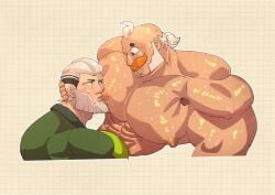 big_breasts blowjob brawl_stars breasts byron_(brawl_stars) muscular nipple_play nipples sam_(brawl_stars) sex sex_toy